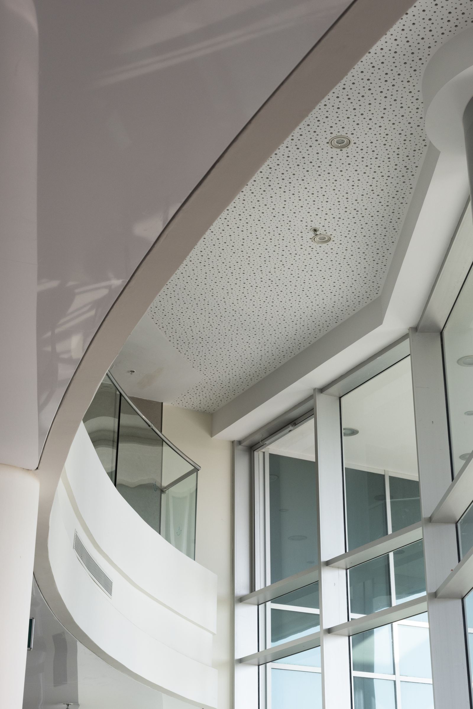 Modern curved white ceiling